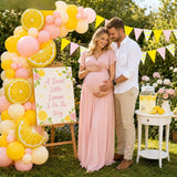 Pink Yellow Lemon Balloon Arch Kit | Lemonade Party Banner, Summer Birthday Decor