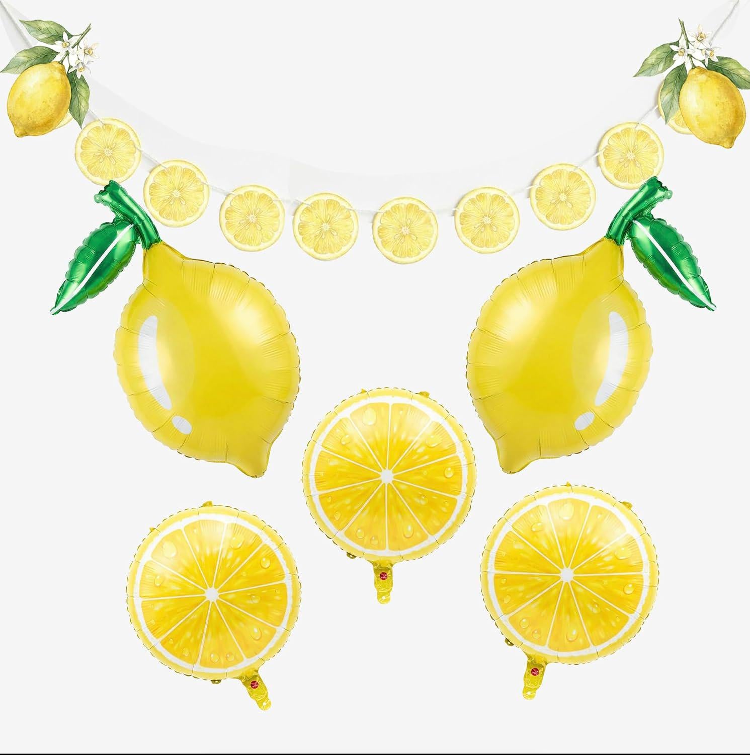 Lemon Foil Balloons with Banner | Bridal Shower, Baby Shower, Amalfi Wedding Decor
