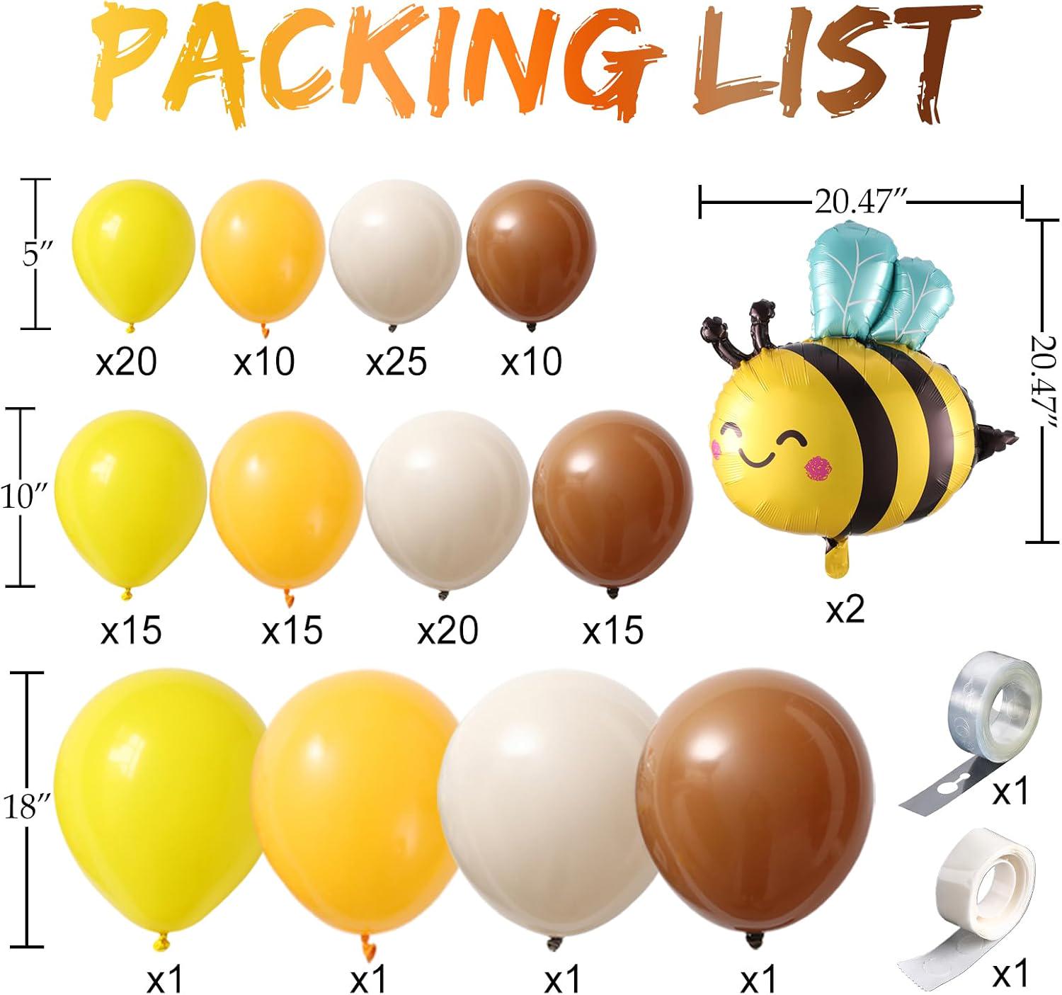 Bee Party Balloon Arch Kit | Oh Babee Baby Shower Decorations, Bumble Bee Balloons