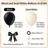 155pc Black White Balloon Arch Kit | Coquette Wedding Bridal Shower Birthday Party Decorations