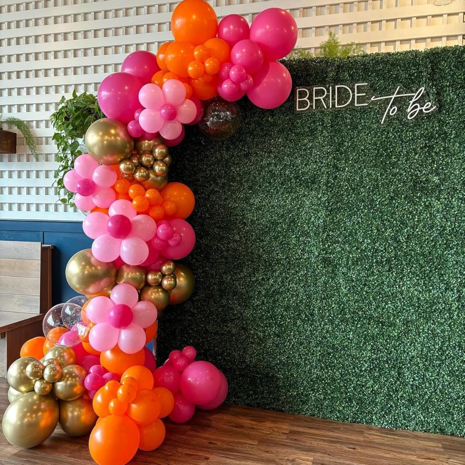 200pc Pink Orange Gold Balloon Garland Arch Kit | Birthday, Baby Shower, Wedding Party Decorations