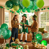 Green Confetti Latex Balloons, 12 Inch Party Decor Set