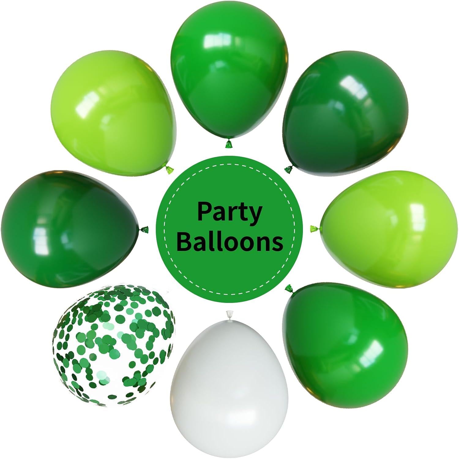 Green White Balloon Set, St Patrick Birthday Jungle Party Decor