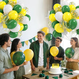 60Pcs Green Yellow Balloon Set, White Confetti Balloons, 12 Inch Birthday Party Decoration Supplies