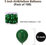 Dark Green Mini Balloons, 5 Inch Latex Party Decor, Birthday Wedding Baby Shower