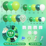 Green Balloon Arch Kit, Dark Lime Latex Confetti Balloons, Safari Jungle Party Decor