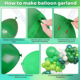 Green Balloon Arch Kit, Dark Lime Latex Confetti Balloons, Safari Jungle Party Decor