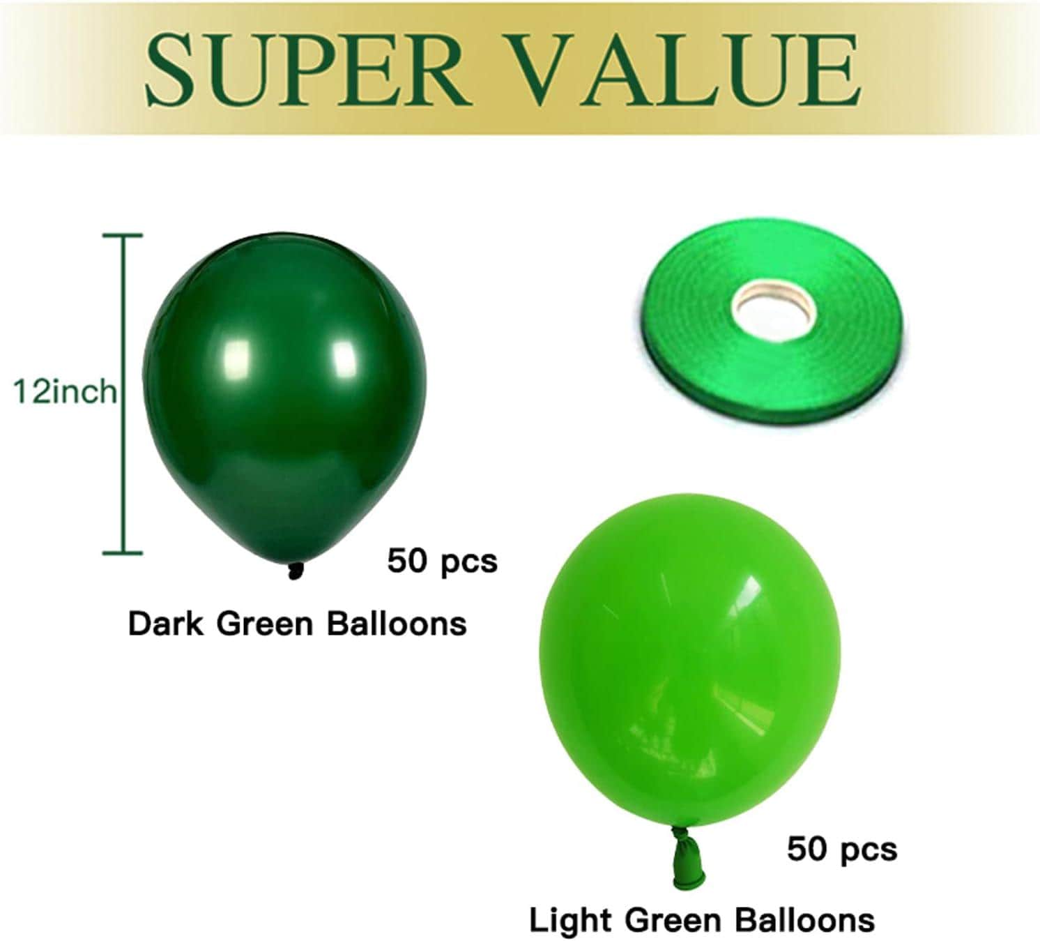 Dark Light Green Latex Balloons, Jungle Safari Party Decoration, Birthday Backdrop