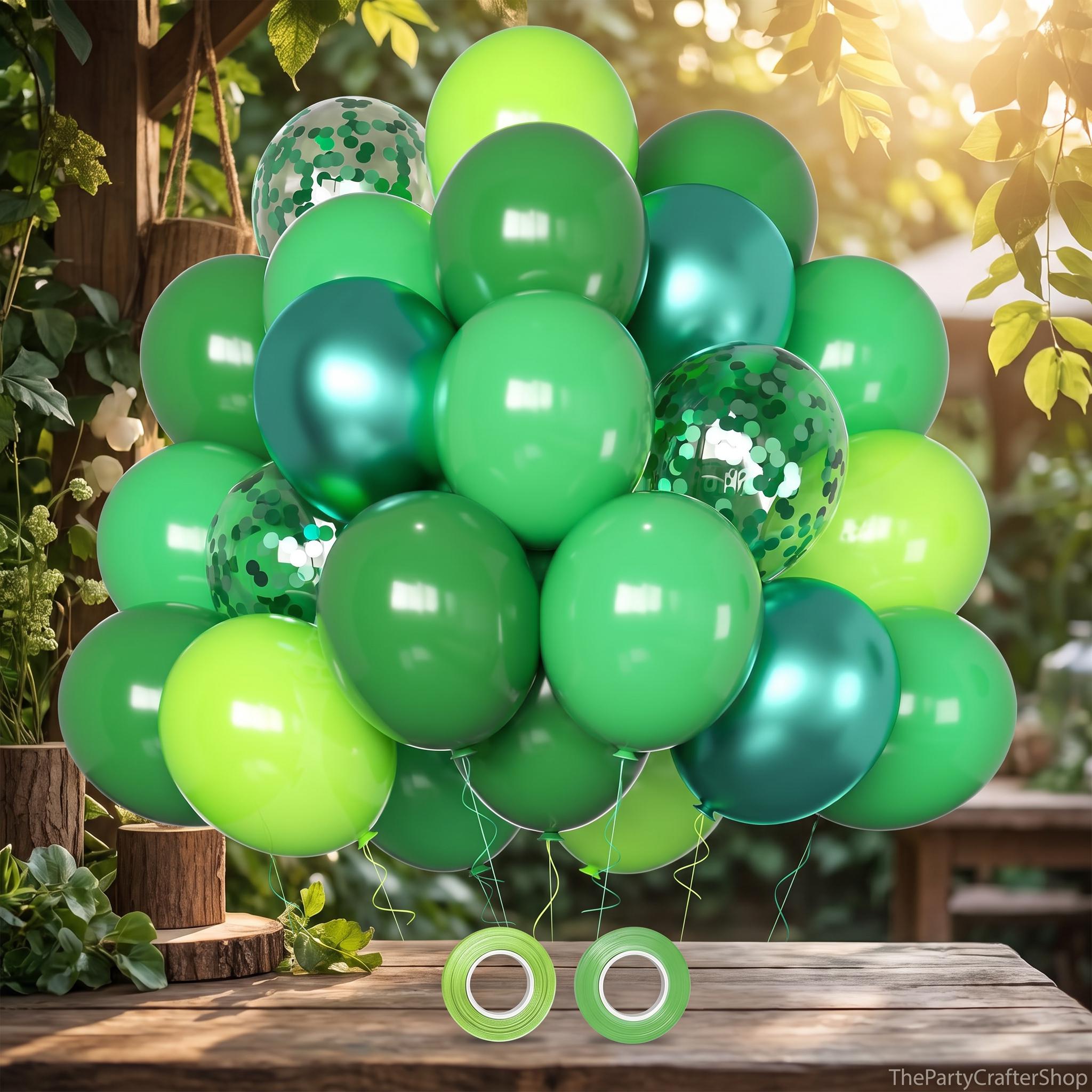 Dark Green Latex Balloons, Jungle Forest Party Decoration Supplies