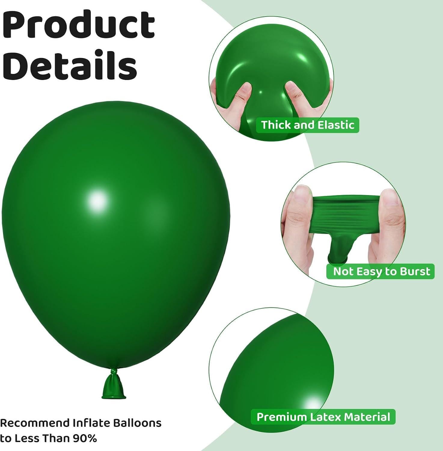 Dark Green Balloon Arch Kit, Hunter Emerald Garland, Jungle Safari Party Decor