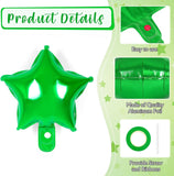 50Pcs Green Star Foil Balloons, 10 Inch Mylar Helium Party Decorations