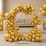 Metallic Gold Balloon Arch Kit, Metal Backdrop Frame, Wedding Party Decor