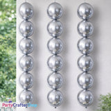 Silver Metallic Linking Balloons, 6 Inch Latex Party Arch Decor