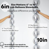 Silver Metallic Linking Balloons, 6 Inch Latex Party Arch Decor
