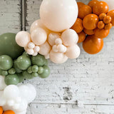 Sage Green Brown Fall Balloon Set, Orange Yellow Burgundy Balloons, Woodland Thanksgiving Party Decor