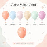 Pastel Retro Latex Balloons, 12 Inch Party Decoration, Blue Purple Green Pink Beige