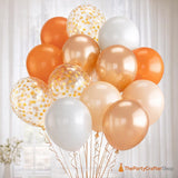 70Pcs Orange Sand White Balloon Set, Latex Party Balloons, Birthday Wedding Celebration Decor
