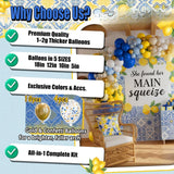 Royal Blue Yellow Lemon Balloon Arch Kit | Amalfi Coast Summer Party Decor