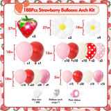 Strawberry Balloon Arch Kit | Sweet One Birthday Decor, Daisy Foil Balloons