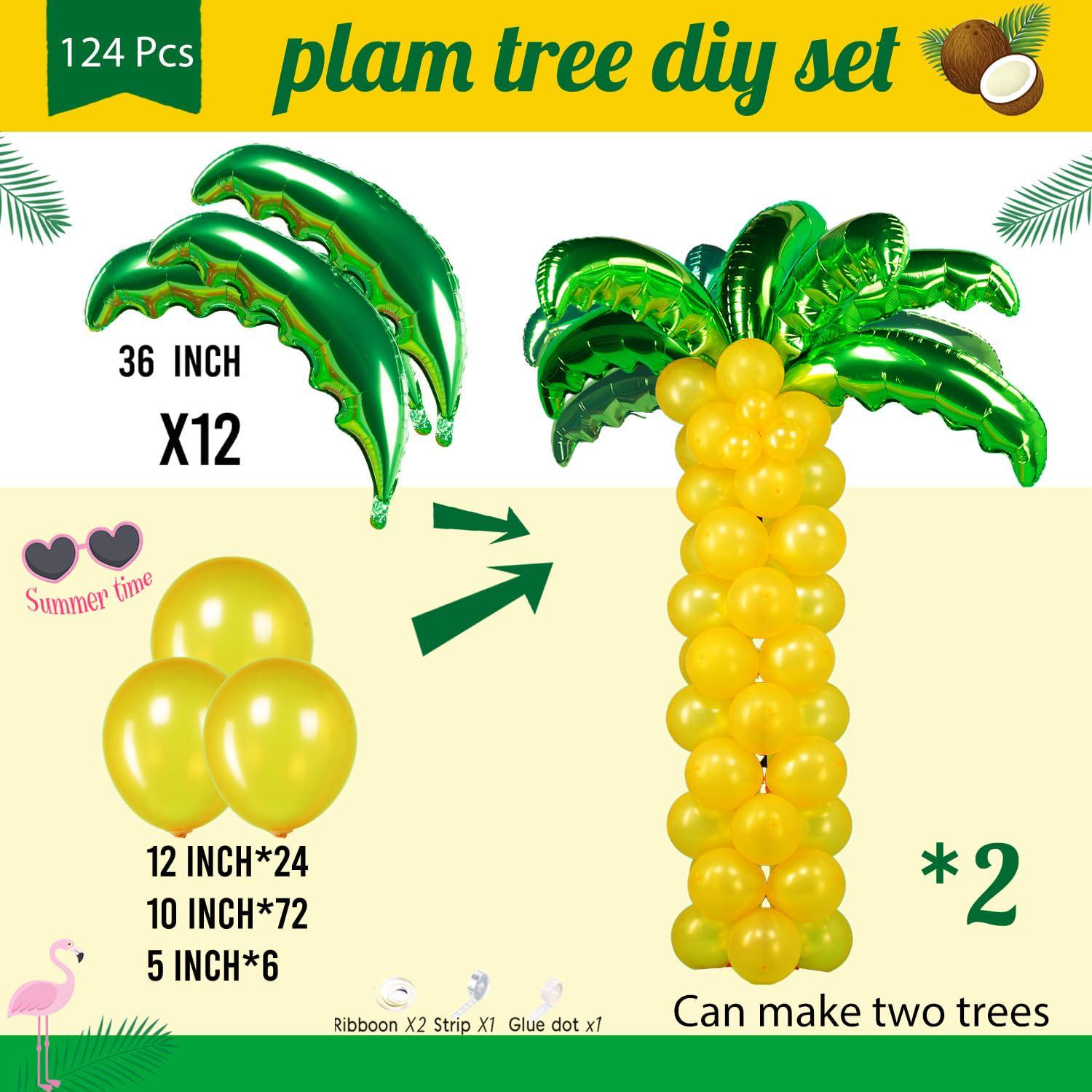 Tropical Palm Tree Balloon Arch | Luau Party Decorations, Coconut Tree Foil Balloons