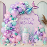 Mermaid Balloon Arch Kit | Pink Purple Under the Sea Garland (Birthday, Baby Shower, Ocean Party)