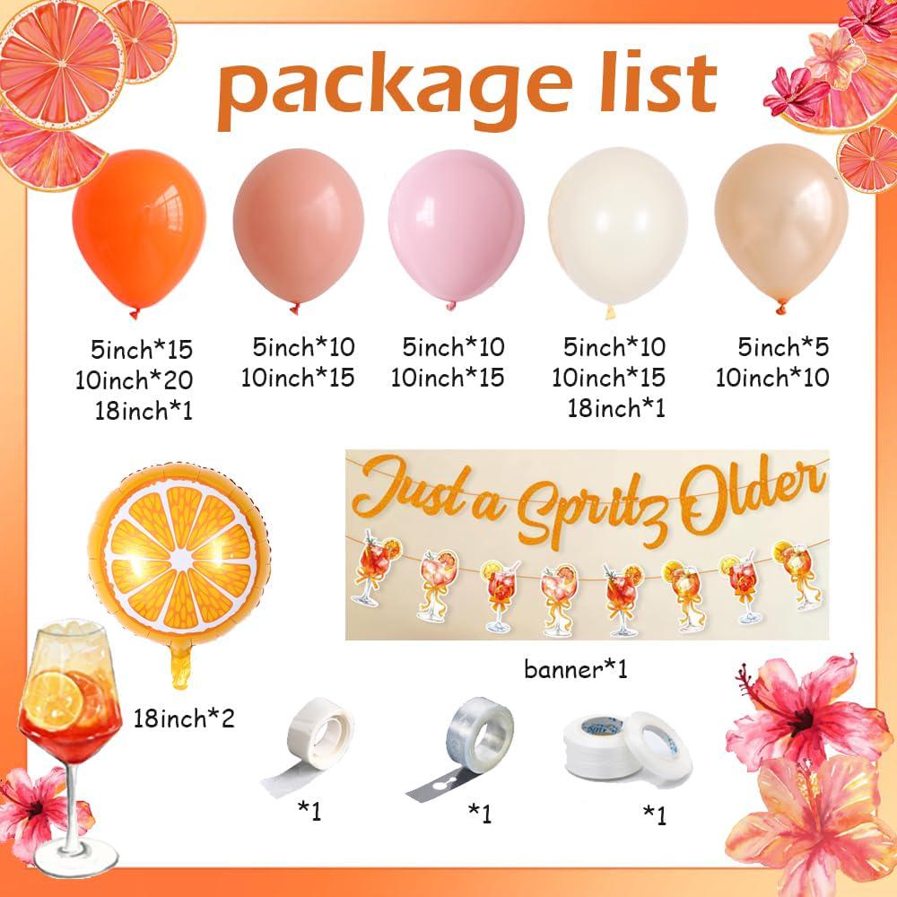Just A Spritz Older – Balloon Arch Kit | Pink Orange Cocktail Birthday Garland