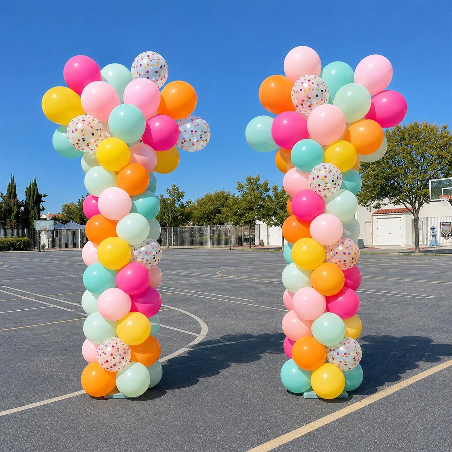 Rainbow Confetti Balloons | 12 Inch Multicolor Party Decor Set