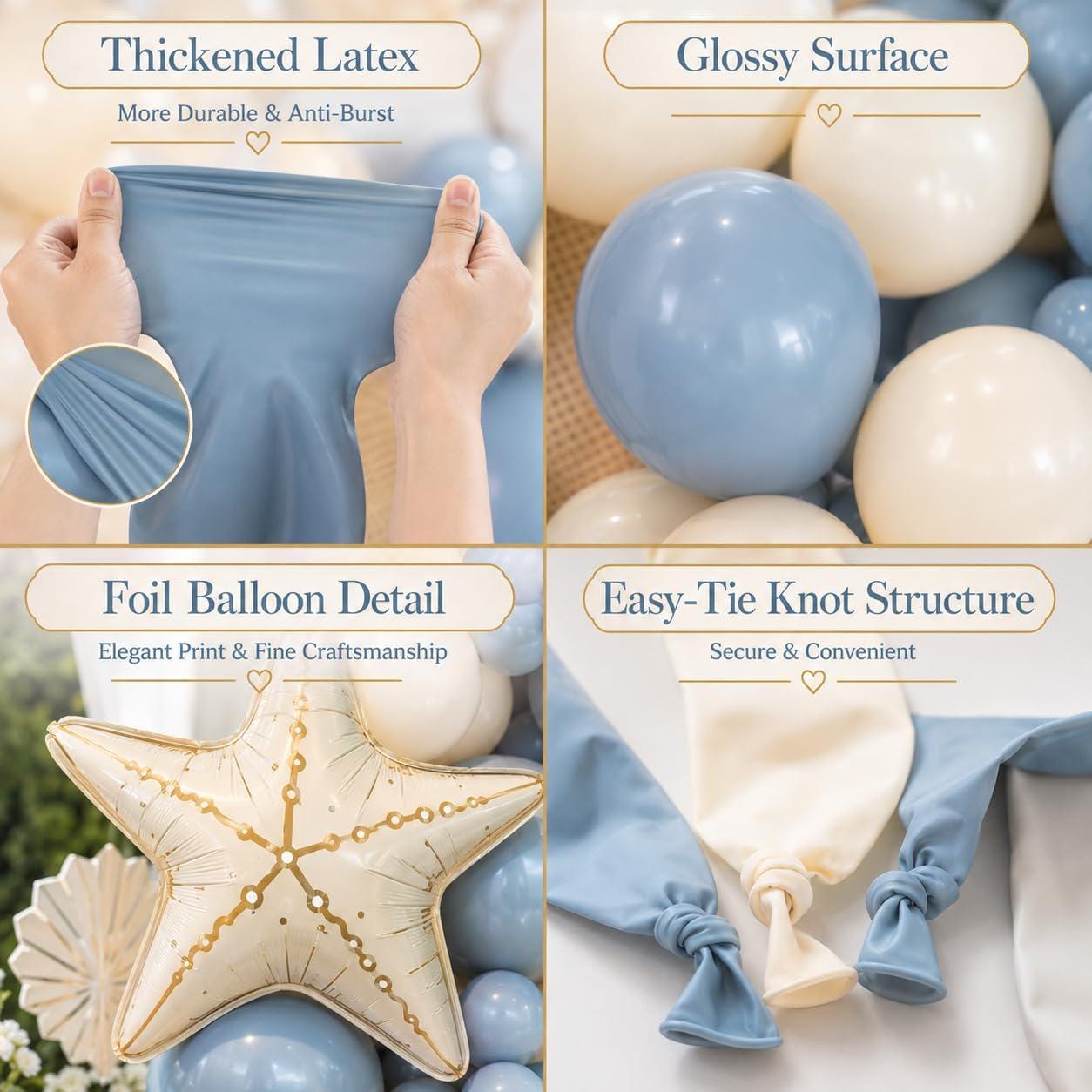Blue White Starfish Balloon Arch Kit | Under the Sea Party Decorations