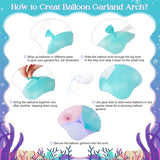 Mermaid Balloon Arch Kit | Purple Pink Blue Garland with Tails (Baby Shower, Birthday)