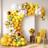 Sunflower Balloon Arch Kit | Yellow, White, Gold Party Decor