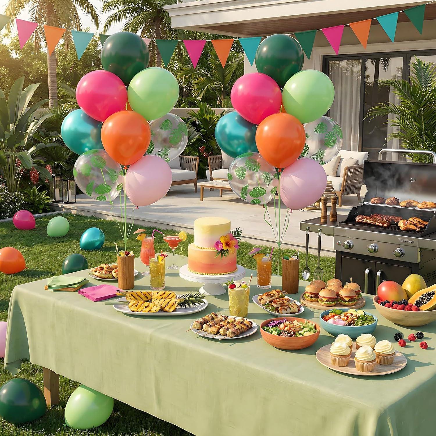 Tropical Balloons | Pink, Green, Orange Printed Party Decor