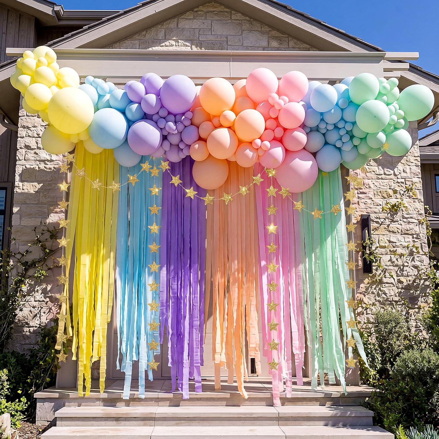 Pastel Balloon Arch Kit with Star Garland | Birthday, Carnival, Festival Backdrop