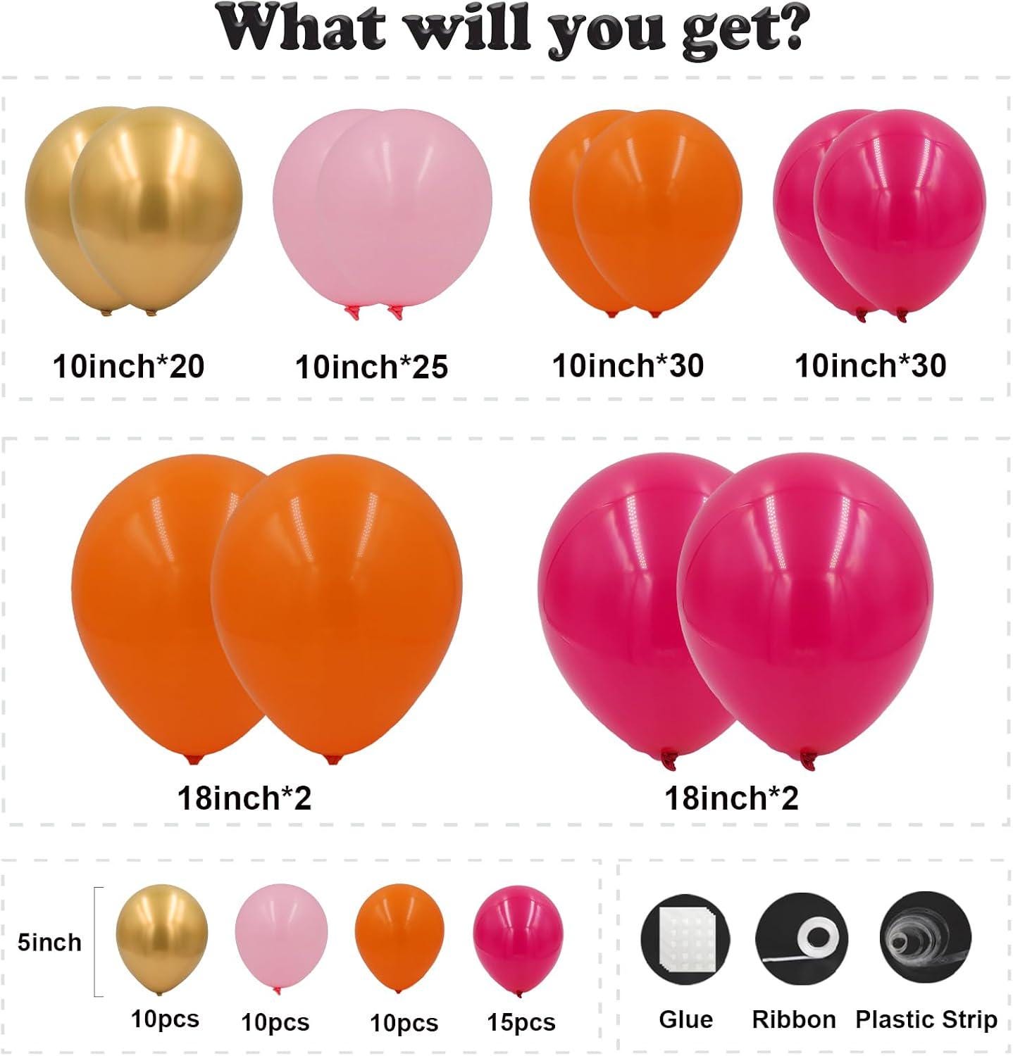 Pink Orange Balloon Arch Kit | Tropical Birthday, Wedding, Baby Shower Garland