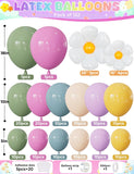 Daisy Wildflower Balloon Arch Kit | Sage Green, Purple, Yellow, Pink Balloons (Baby Shower Birthday)