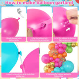 Tropical Balloon Arch Kit, Hot Pink Green Blue Confetti Luau Party Decor