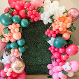 Pink Flamingo Balloon Arch Kit | Tropical Luau Decor, Olive Green, Pastel, Red Balloons