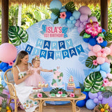 Tropical Balloon Arch Kit | Hawaiian Luau Birthday Decorations, Hibiscus, Palm Leaf Balloons