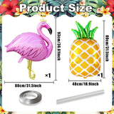 4pc Tropical Flamingo Pineapple Balloons | Hawaiian Luau Baby Shower Birthday Party Decorations