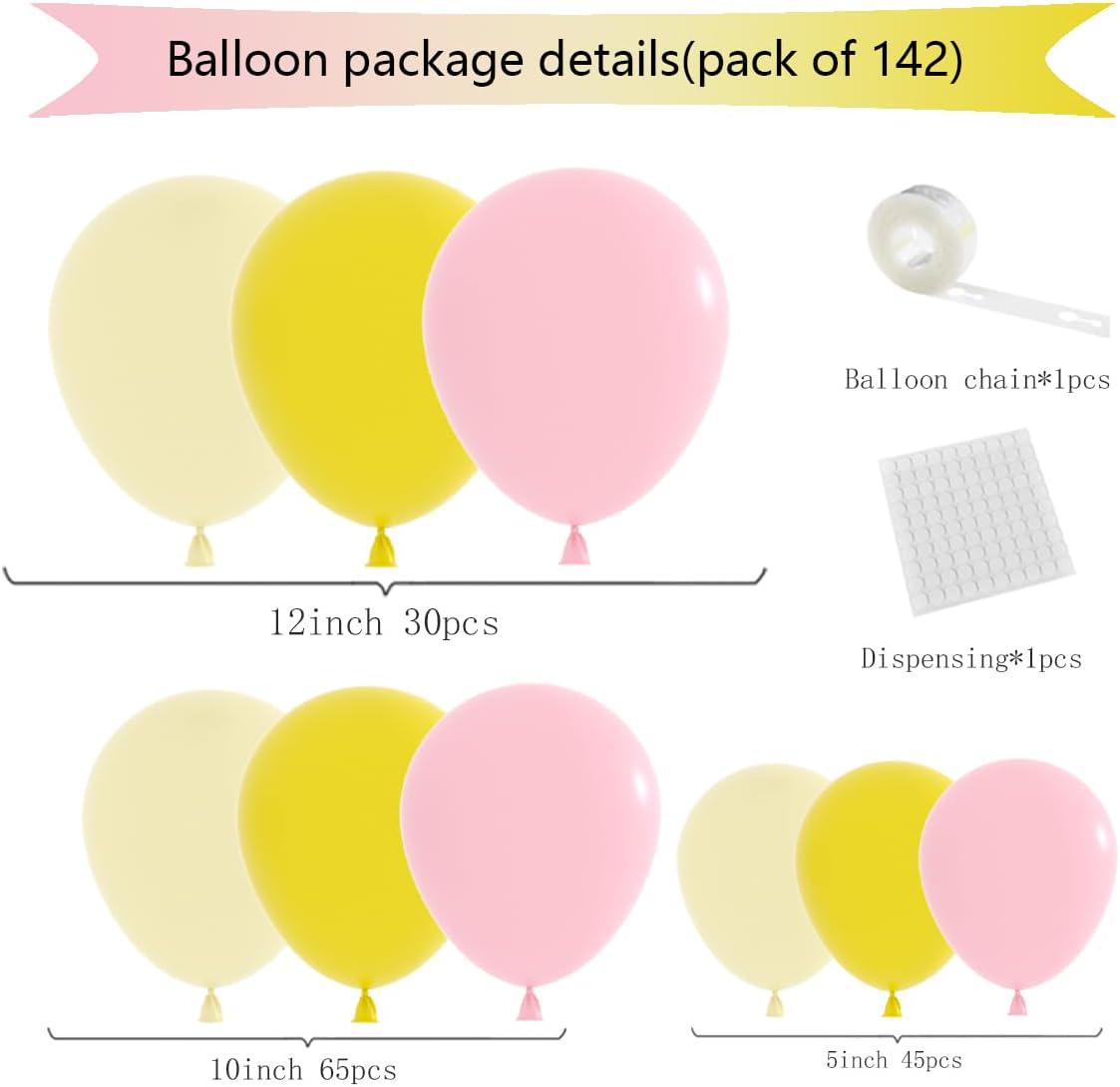 Pastel Lemon Balloon Arch Kit | Pink Yellow Garland for Birthday, Baby Shower, Wedding