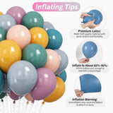 Boho Rainbow Balloon Set | Dusty Blue Blush Pink Sage Green Yellow Nude Balloons for Baby Shower Safari Birthday Party