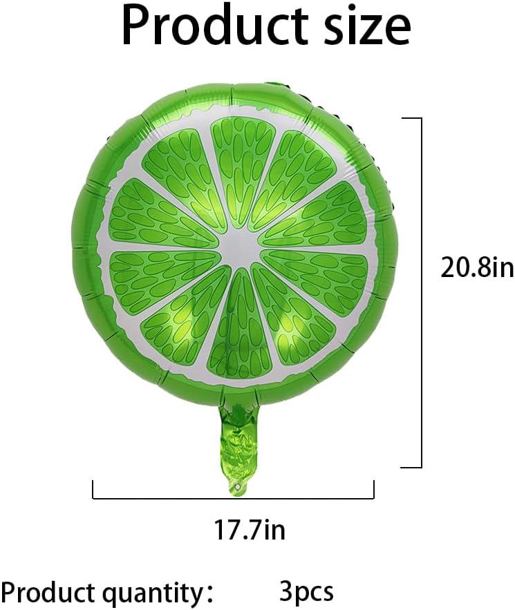 3pc Lime Foil Balloons | Summer Fruity Birthday Party Decorations