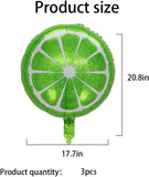 3pc Lime Foil Balloons | Summer Fruity Birthday Party Decorations