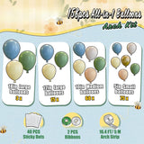 Wild One Balloon Arch Kit | Sage Green, Dusty Blue, Yellow Woodland Birthday Decor