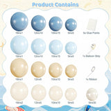 Dusty Blue Balloon Arch Kit | Pearl White Sand Balloons for Baby Shower, Birthday Decor