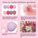 Hot Pink Purple Balloon Arch Kit | Lavender, Lilac, Mauve, Peach Garland