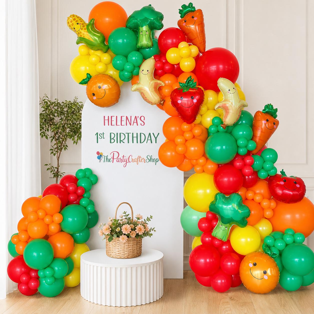 Fruit Vegetable Balloon Arch Kit | Tutti Frutti Birthday Party Garland