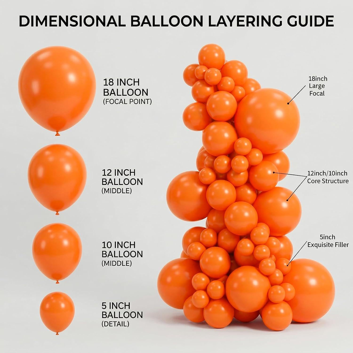 Orange Balloon Arch Kit | Fall Balloons for Graduation, Safari Birthday, Wedding, Halloween Party