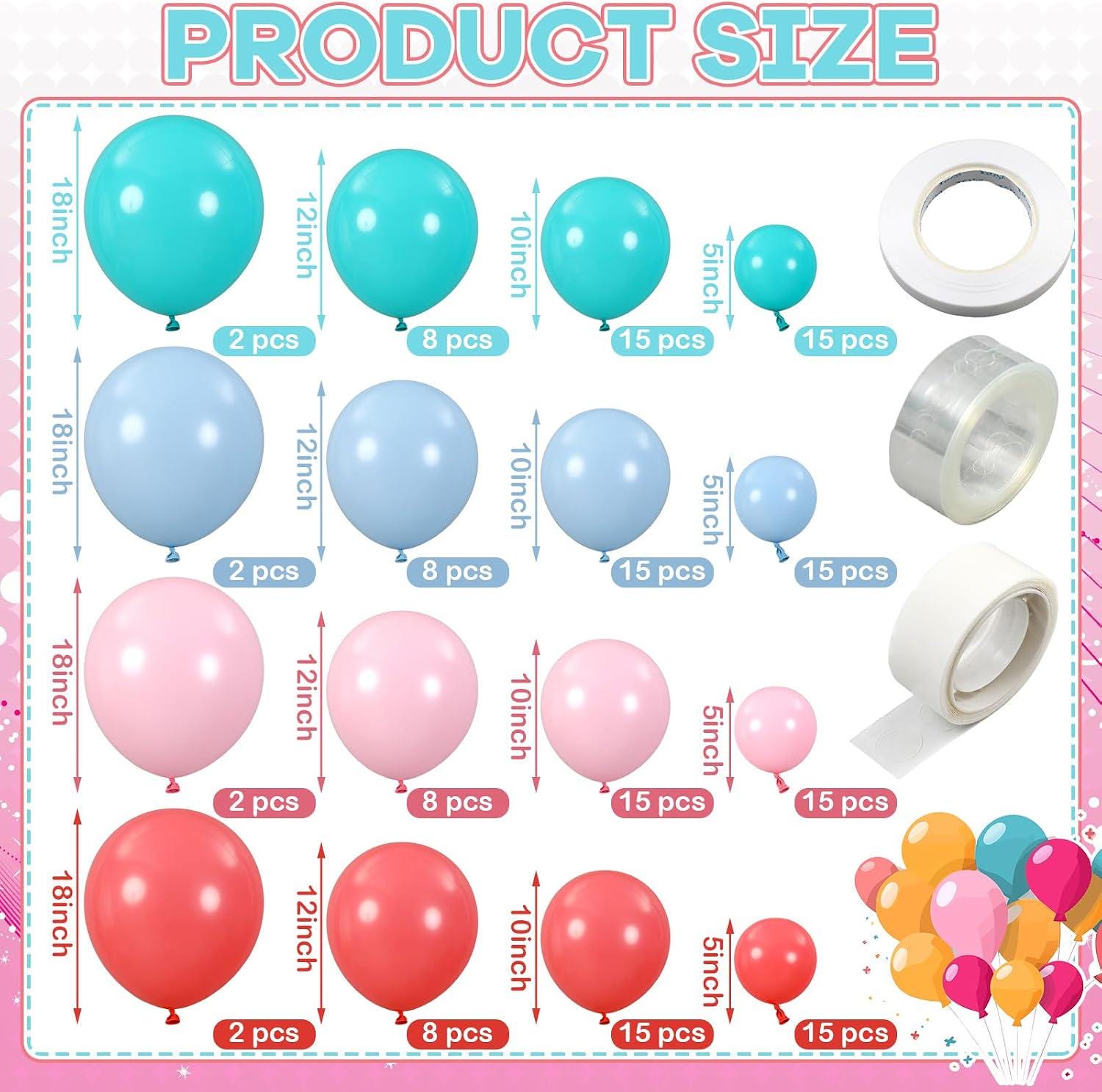 Ice Cream Baseball Drip Birthday Party Decor | Blue Pink Green Balloon Arch Kit