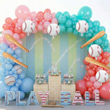 Ice Cream Baseball Drip Birthday Party Decor | Blue Pink Green Balloon Arch Kit