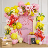 Pink Yellow Lemon Balloon Arch Kit | Bridal Shower, Birthday Party Decor